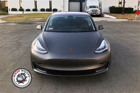 Tesla 3 Wrapped in 3M Matte Dark Grey – Wrap Bullys