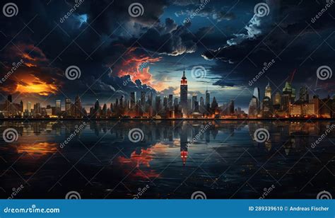 Urban Landscape, Night City View from Above. Stock Illustration ...