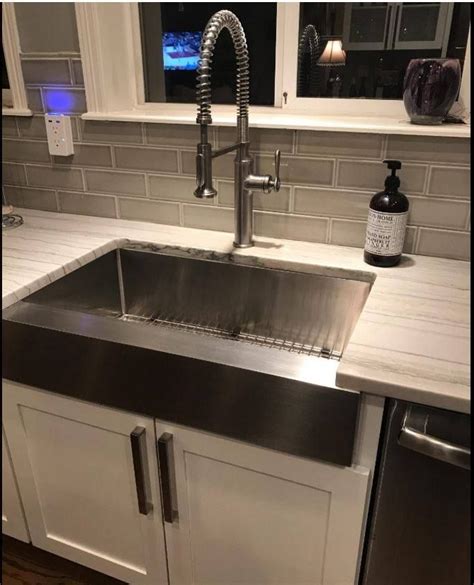 A beautiful install of our Short Apron Farmhouse Sink with a Flat Front ...