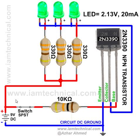 NPN Transistor 2N3390 as a Switch | IamTechnical.com in 2021 | Transistors, Electronics projects ...