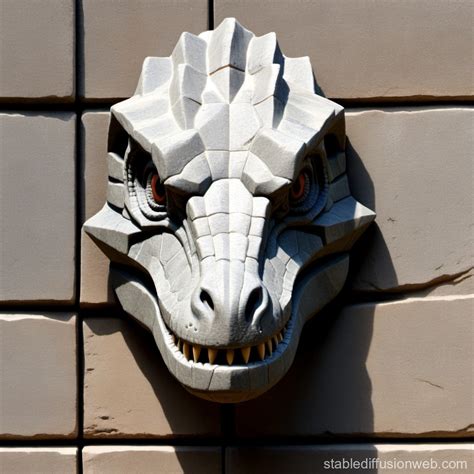 Blocky Dinosaur Head Sculpture | Stable Diffusion Online