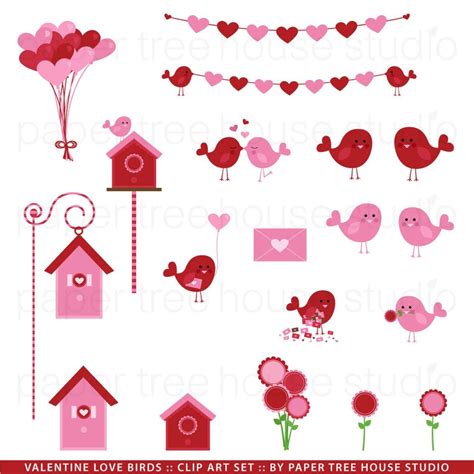 Valentine Clip Art. Valentine Love Birds. Bird Clip Art. Bird House Clipart. Banner Clipart ...