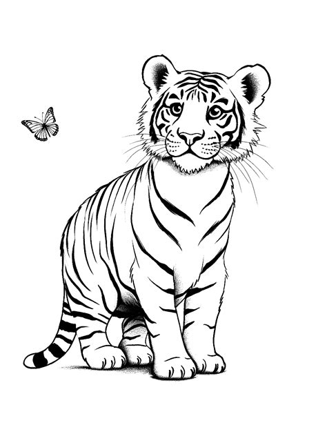 30 Tiger Coloring Pages: Free Printable Sheets