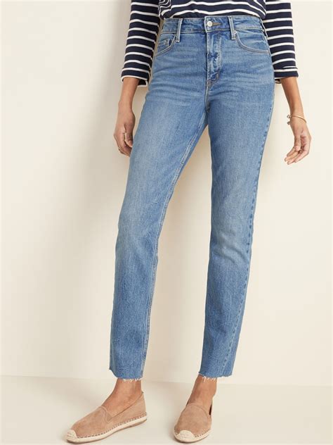 High-Waisted Power Slim Straight Jeans For Women | Old Navy Jeans Heels ...