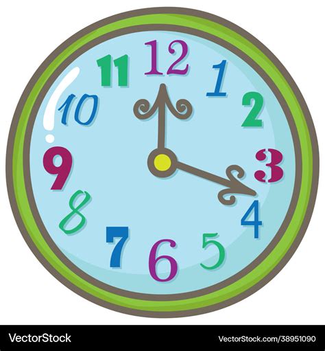 Clock with 12-hour face Royalty Free Vector Image