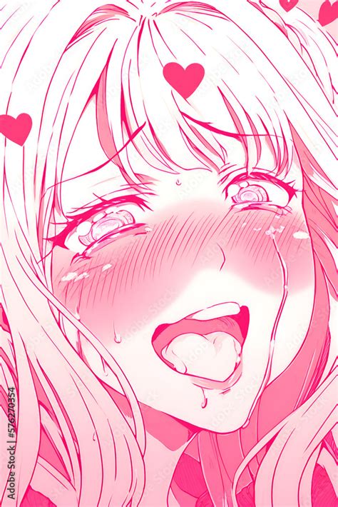 Anime drawing facial expressions of a yandere girl. Ahegao. generative ...