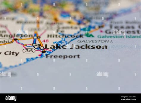 Lake Jackson Texas USA shown on a Geography map or Road map Stock Photo - Alamy