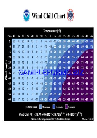 Wind Chill Chart templates & samples forms