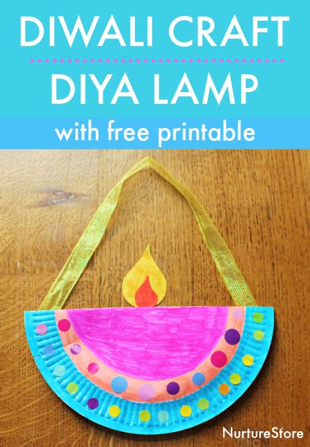 Easy paper plate diya lamp craft for Diwali - NurtureStore