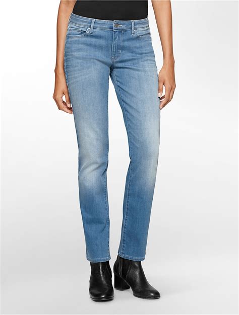 Calvin klein Jeans Straight Leg Light Blue Wash Jeans in Blue for Men | Lyst