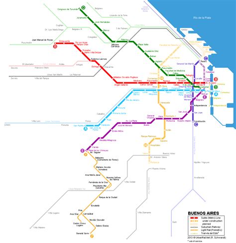 Buenos Aires Subway Subte Map