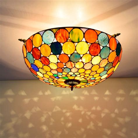 Wholesale Tiffany Style Stained Glass Ceiling Lights 26 Inches European ...