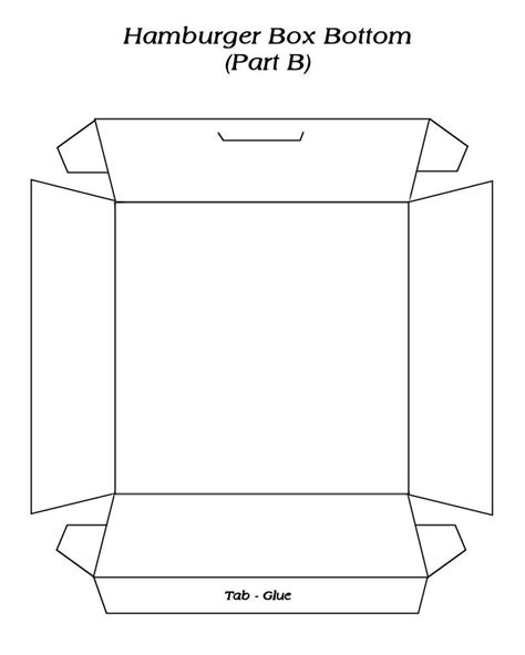 Hambuger Box ( 2 ) Template - free to use | Hamburger box, Box template, Box template printable