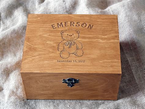 Personalized baby memory box Baby keepsake box Teddy bear | Etsy