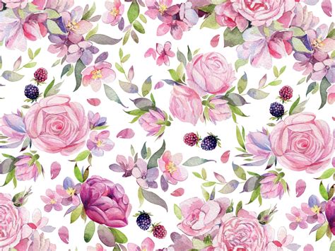 Watercolor floral pattern. by Karinka BU on Dribbble