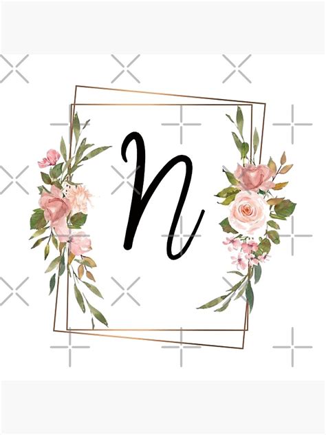 "Floral letter N monogram" Poster for Sale by JustSeasons | Redbubble