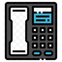 Retro Phone Icon - Download in Colored Outline Style