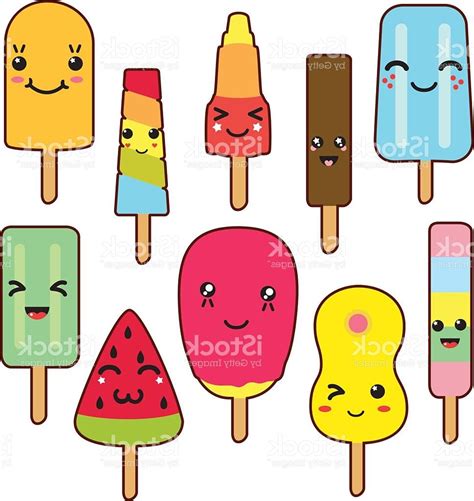 How To Draw Cute Kawaii Popsicle Creamsicle With Face - vrogue.co
