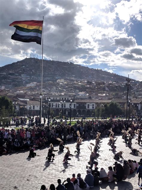 The rainbow flag of Cusco, Peru, which is often confused for the LGBTQ flag : r/interestingasfuck