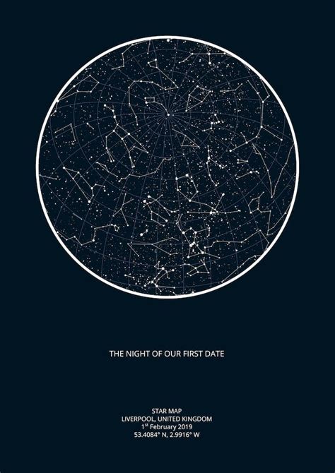 Personalised Print or Poster of the Night Sky - My Star Map USA in 2020 | Night sky stars, Map ...