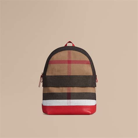 Canvas Check and Leather Backpack | Burberry