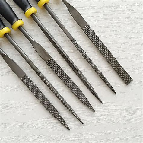 6Pcs Mini Metal Filing Rasp Diamond Needle File Wood Grinding Tools Hand Woodworking Files Tool ...