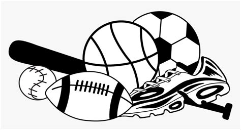 Sports Balls Clip Art Black And White Transparent Png - Sports Balls Black And White, Png ...