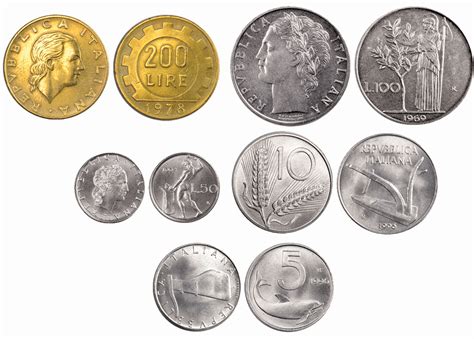 Set of 5 Italian pre Euro Coins