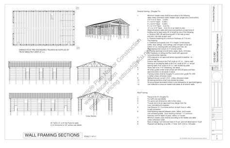Download free sample pole barn plans #g322 40′ x 72′ 16′ pole barn plans blueprints construction ...