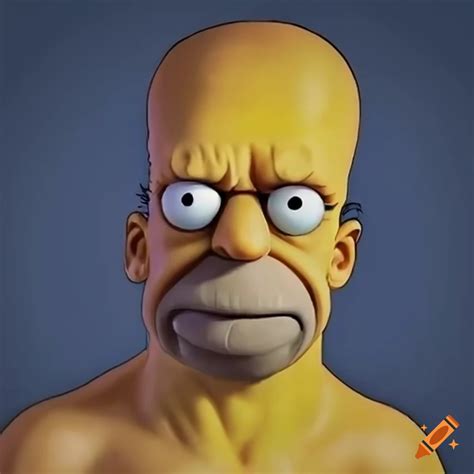 Homer simpson if he was a real life human on Craiyon