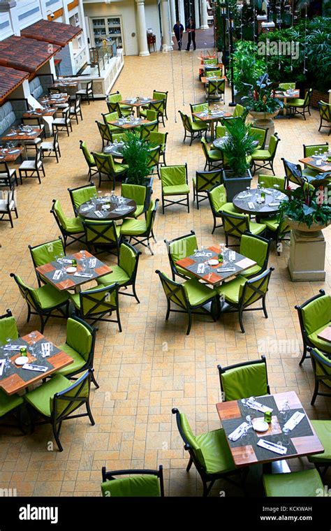 Dining Tables at one of the many restaurants inside the Gaylord ...