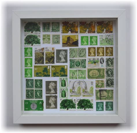 Used Postage Stamp Art Green Collage Picture | Postage stamp art, Postage stamps crafts, Stamp ...