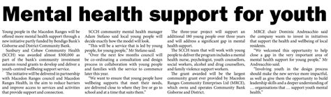 Youth Mental Health - Sunbury and Cobaw Community Health