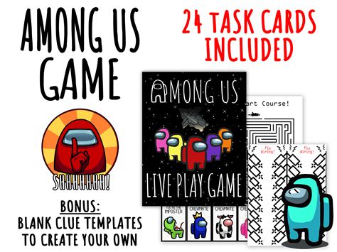 Real Life Among Us Game Printable With Pictures 2022 | Images and ...