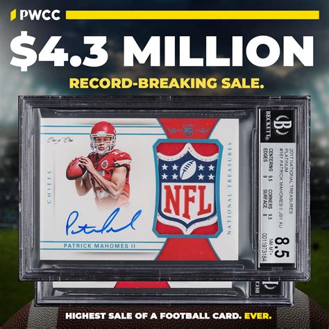 Patrick Mahomes autographed rookie card breaks sale record