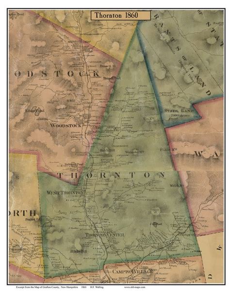 Thornton, New Hampshire 1860 Old Town Map Custom Print - Grafton Co. - OLD MAPS