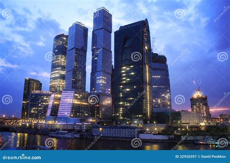 Moscow City Skyscrapers stock image. Image of urban, financial - 32926597