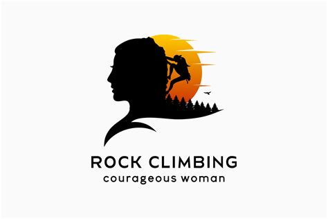 Rock climbing logo design, silhouettes of people climbing cliffs and ...