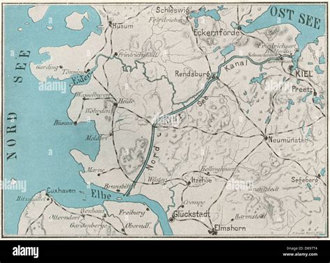 Kiel Canal Map Stock Photo - Alamy