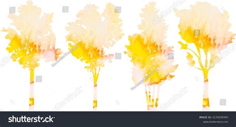 Trees Watercolor Silhouette Isolated Vector Stock Vector (Royalty Free ...