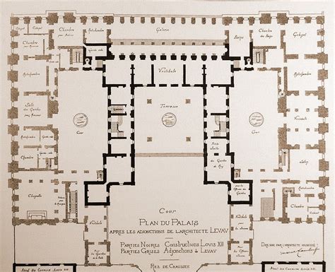 Ground floor plan of the centre, Chateau de Versailles, showing ...