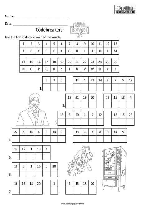 Fortnite Decoding Worksheet | Activity sheets for kids, Fun worksheets ...