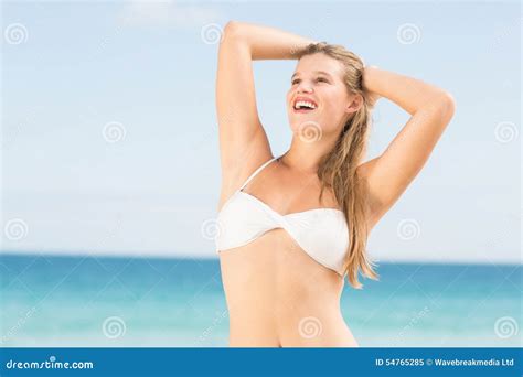 Happy Pretty Woman Smiling on the Beach Stock Image - Image of lifestyle, caucasian: 54765285