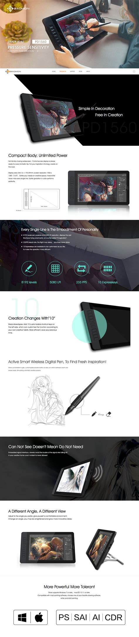 Gaomon PD1560 Pen Display Advertising • Evan on Behance