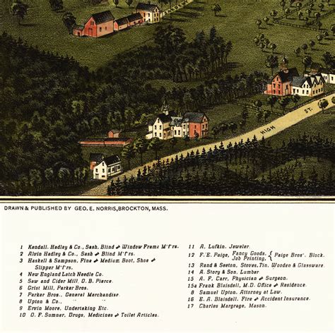 Goffstown, NH in 1887 - Bird's Eye View Map, Aerial, Panorama, Vintage ...