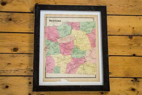 Framed Antique Bedford NY Map