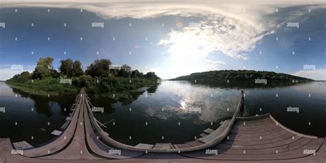360° view of Fishing bridge on the Oka River - Alamy