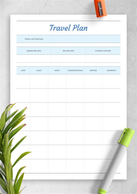 Download Printable Travel Itinerary PDF