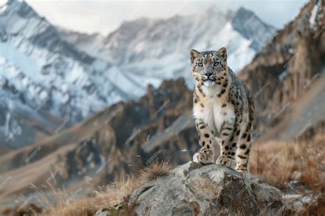 Premium Photo | A portrait of a Tian Shan snow leopard in a natural setting