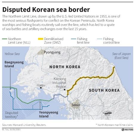 North And South Korea Border Map